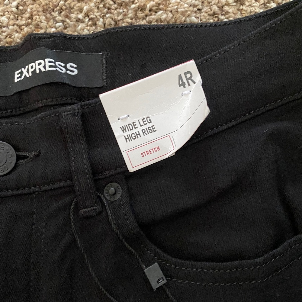 Black wide leg jeans from Express